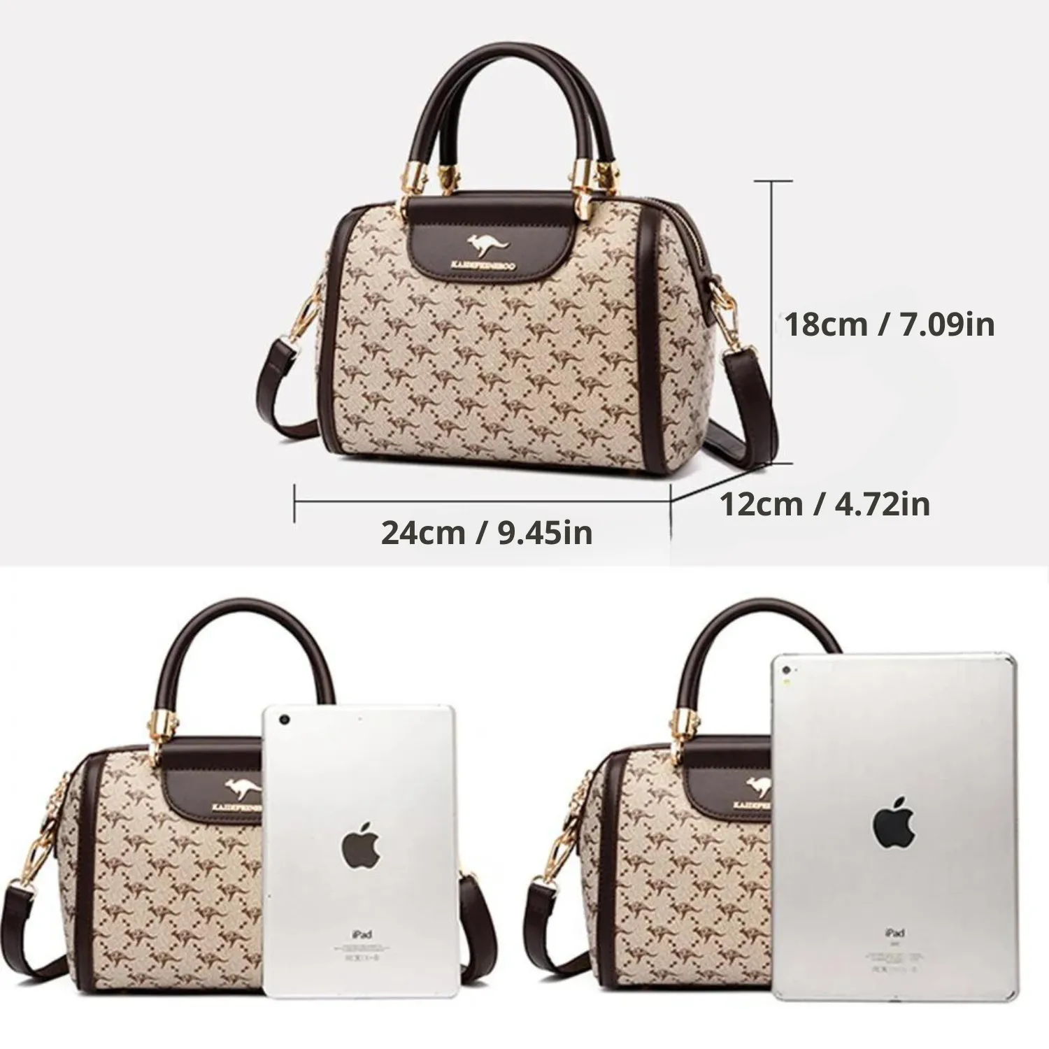 Elegant Monogrammed Leather Messenger Tote