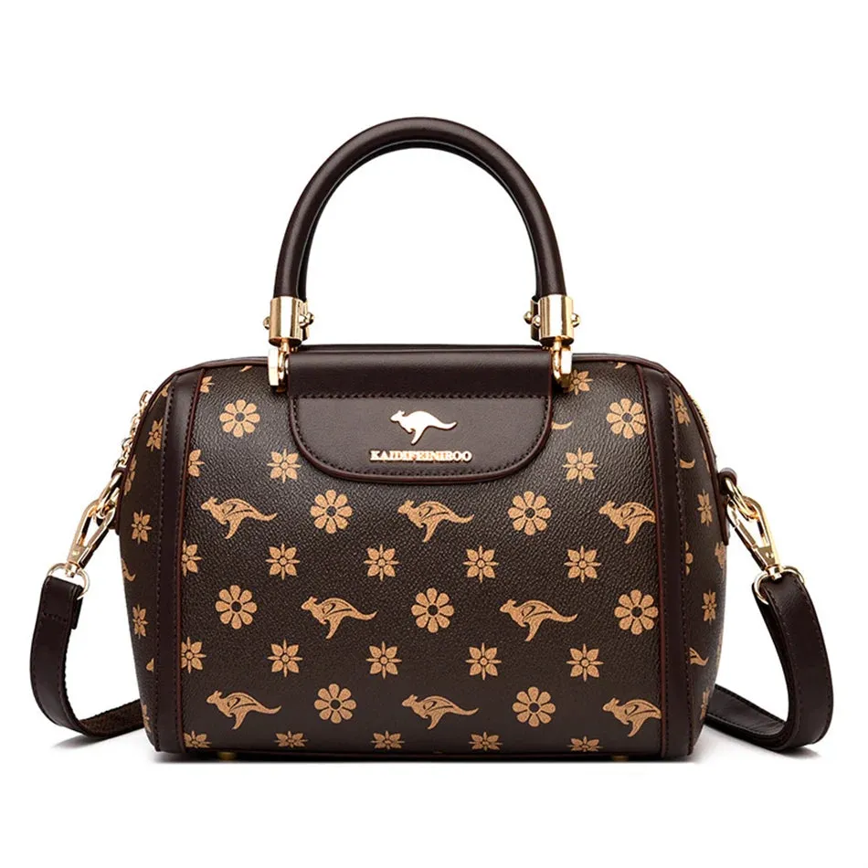 Elegant Monogrammed Leather Messenger Tote