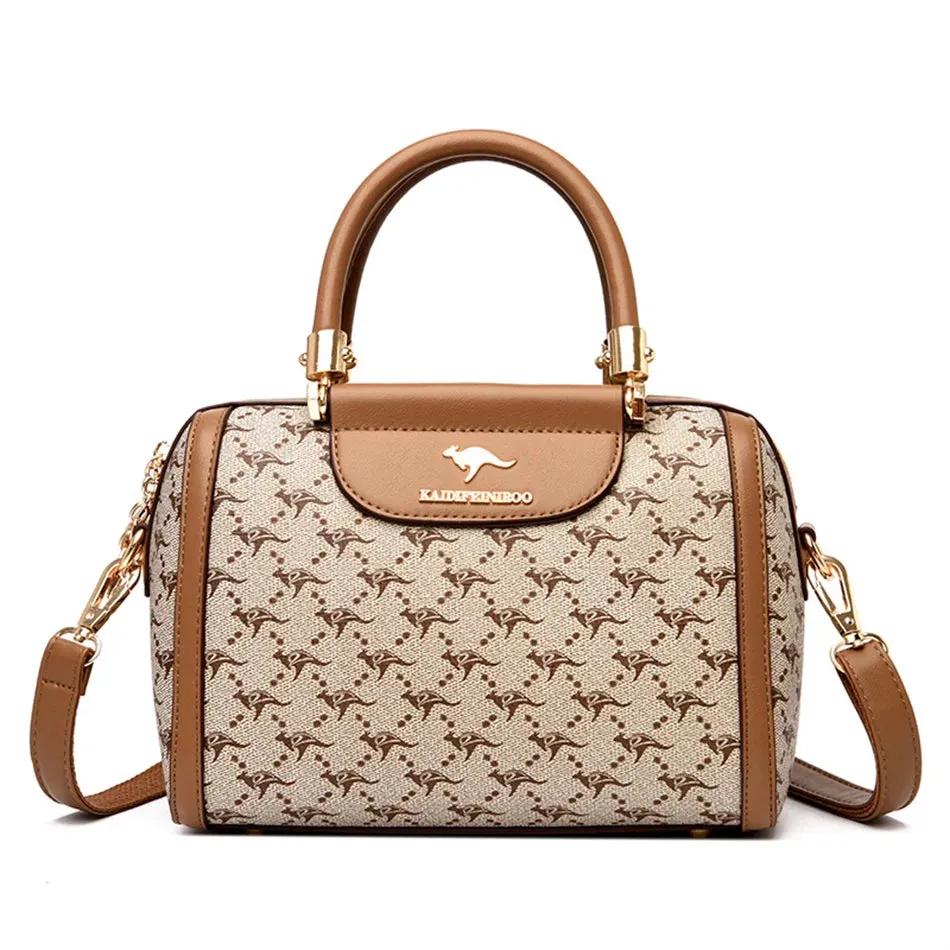 Elegant Monogrammed Leather Messenger Tote