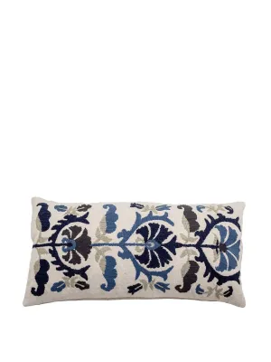 Embroidered rectangular cushion