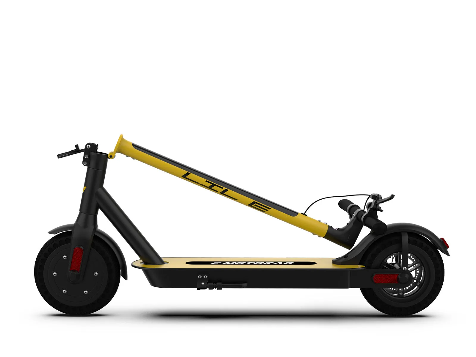 EMotorad Lil E Foldable Electric Kick Scooter, Yellow - Ride On Toy for Ages 12 Years and Above