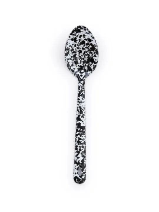 Enamel Splatter Black Slotted Spoon
