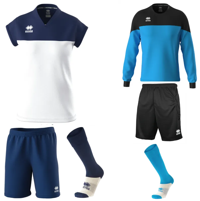 ERREA BESSY WOMENS KIT BUNDLE WHITE NAVY