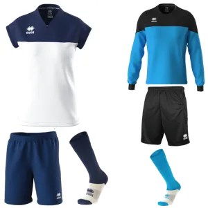ERREA BESSY WOMENS KIT BUNDLE WHITE NAVY