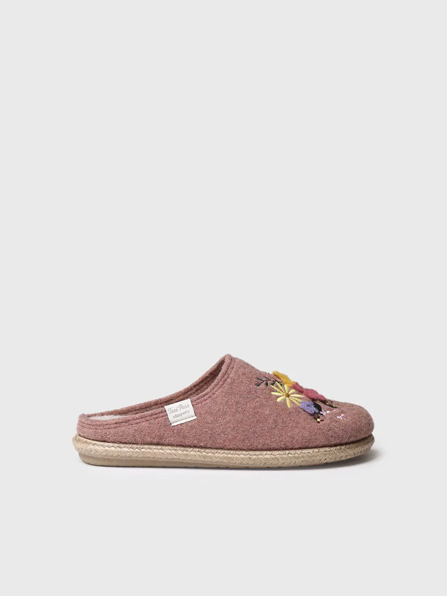 FELT FLOWER SLIPPER 110124