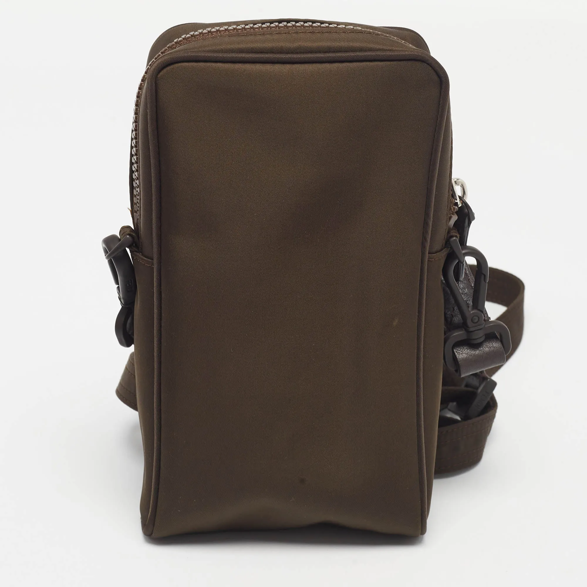 Fendi Green Nylon Ff Phone Crossbody Bag..