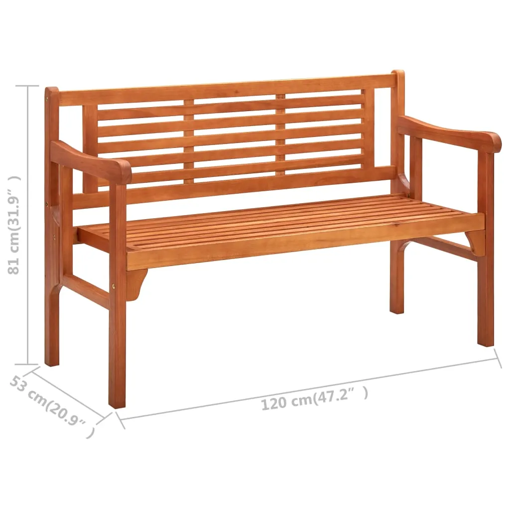 Foldable Patio Bench 47.2" Solid Eucalyptus Wood