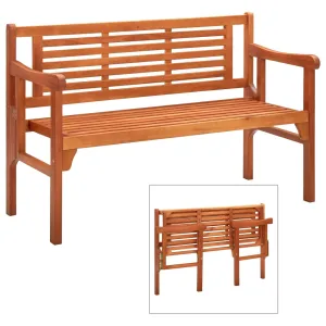 Foldable Patio Bench 47.2" Solid Eucalyptus Wood