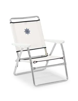 Folding Aluminum Beach Chair Plastic Armrests Textilene Fabric -PA600