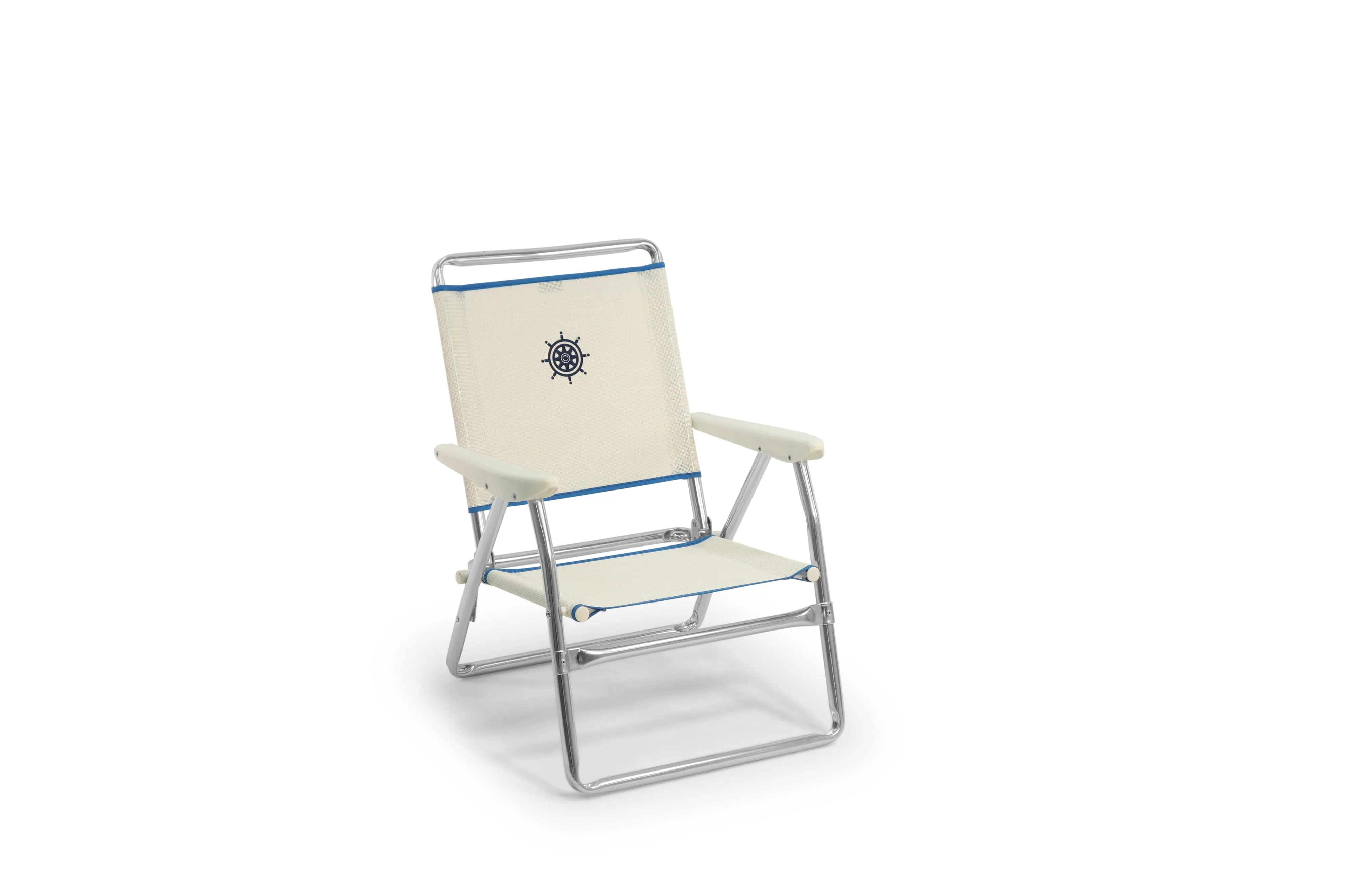 Folding Aluminum Beach Chair Plastic Armrests Textilene Fabric -PA600