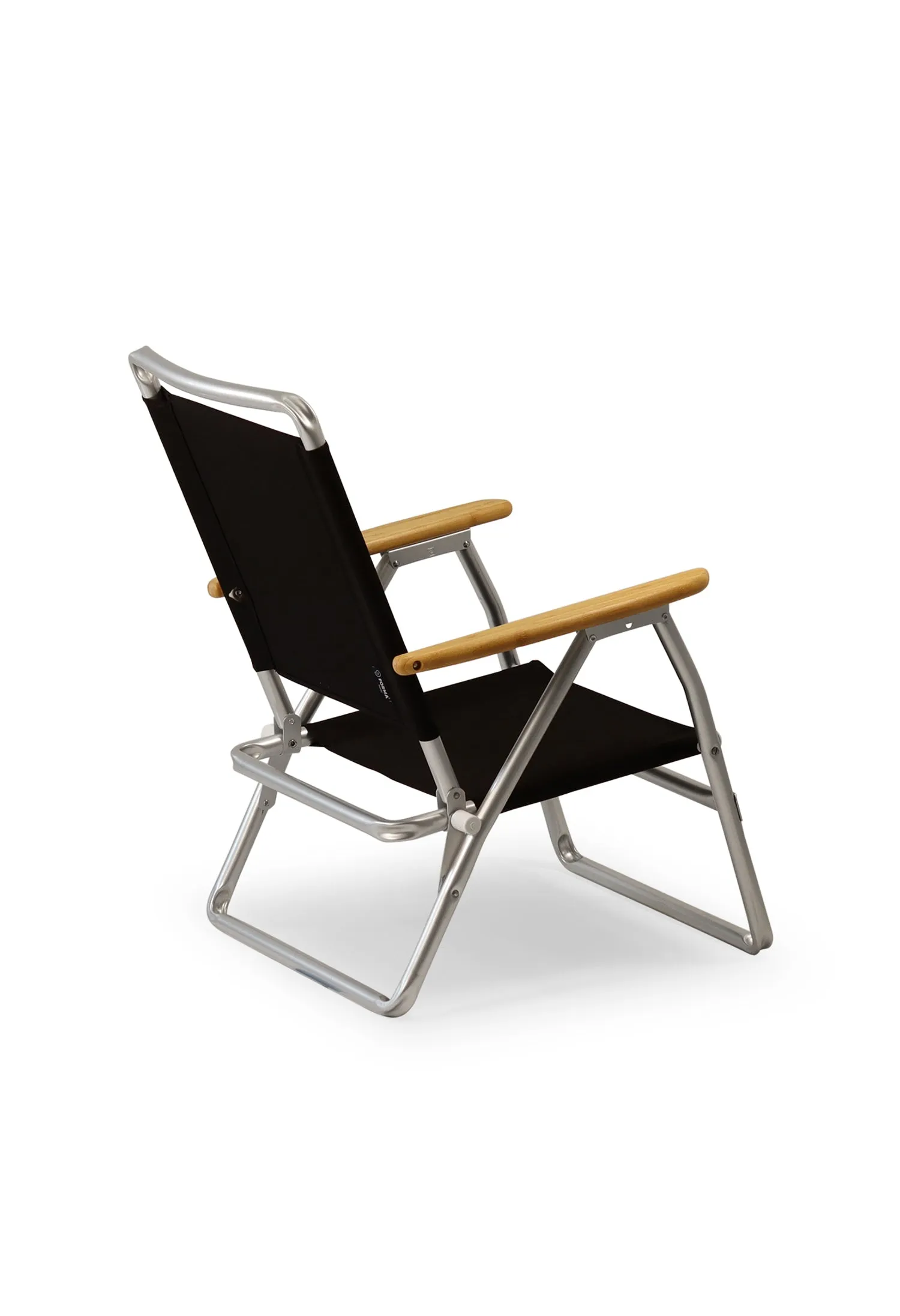 Folding Aluminum Beach Chair with Bamboo Armrests- Recacril Marine Grade Fabric -PA600-BB