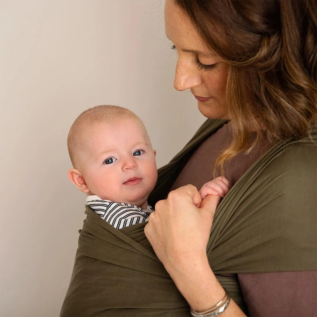 Gaia Stretchy Baby Wrap Carrier - Pure Tencel - Forest Green