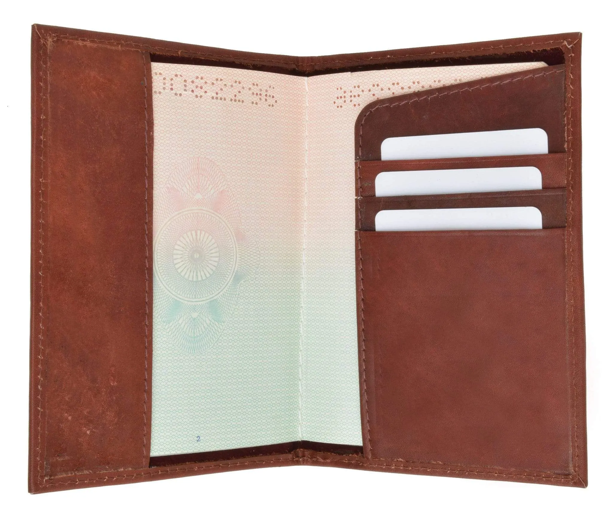 Genuine Leather Passport Credit Card Holder Wallet for Traveling 601 CF USA BLIND (C)