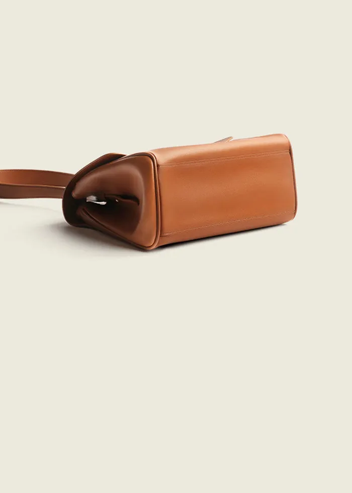 Genuine Leather Top Handle Shoulder Bag