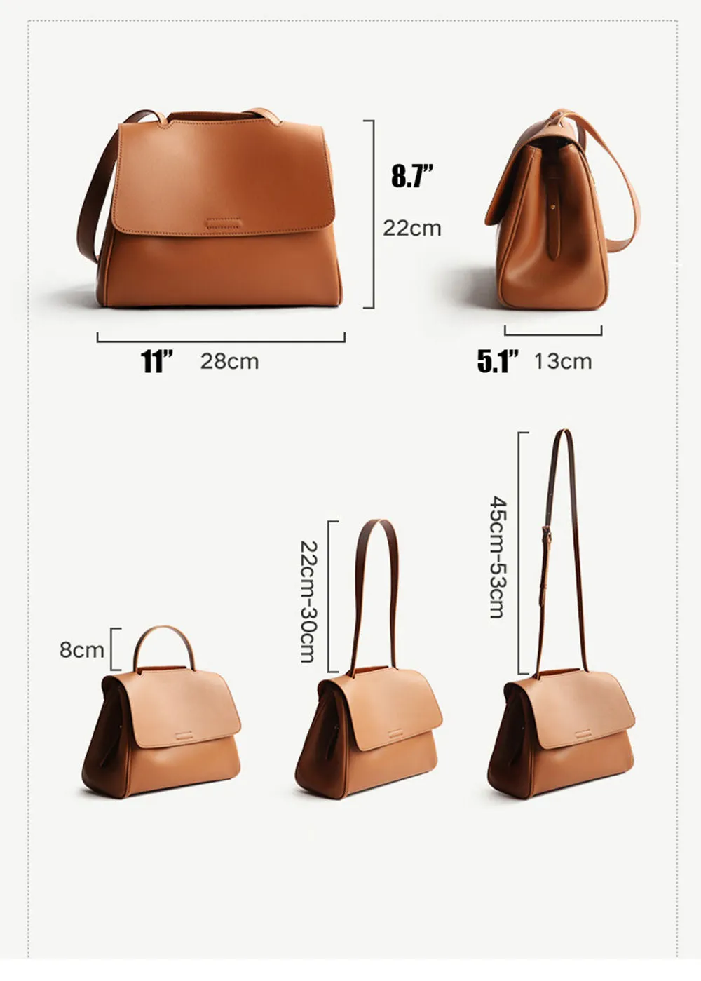 Genuine Leather Top Handle Shoulder Bag