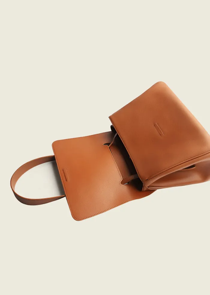 Genuine Leather Top Handle Shoulder Bag
