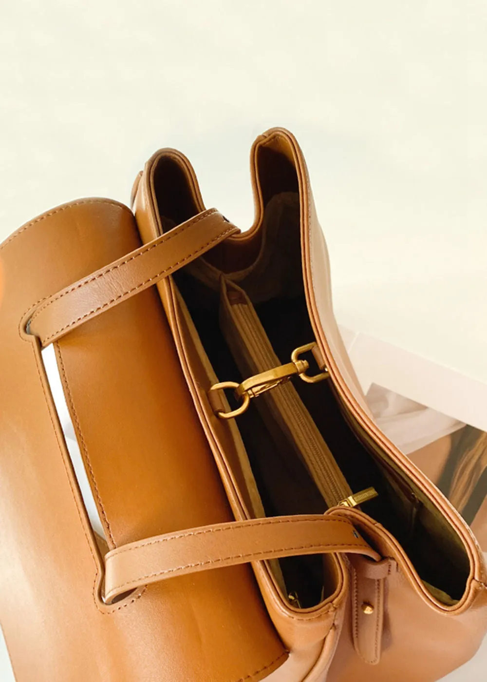 Genuine Leather Top Handle Shoulder Bag