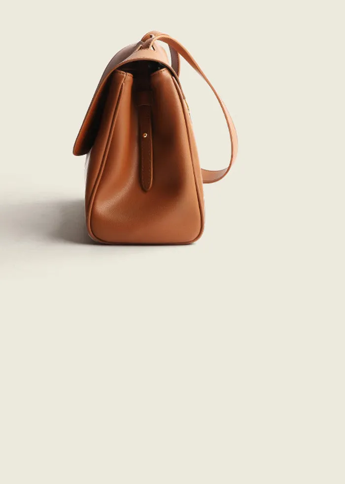 Genuine Leather Top Handle Shoulder Bag