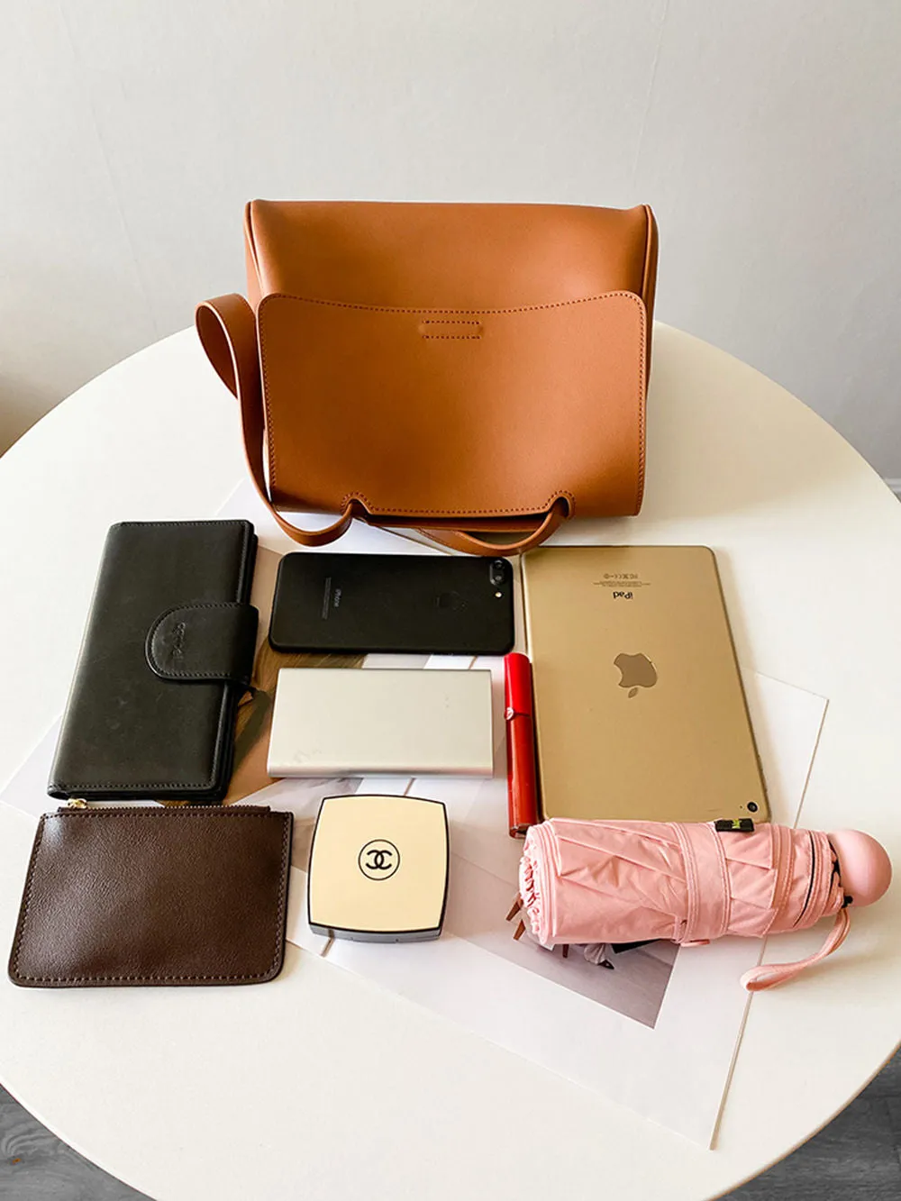 Genuine Leather Top Handle Shoulder Bag