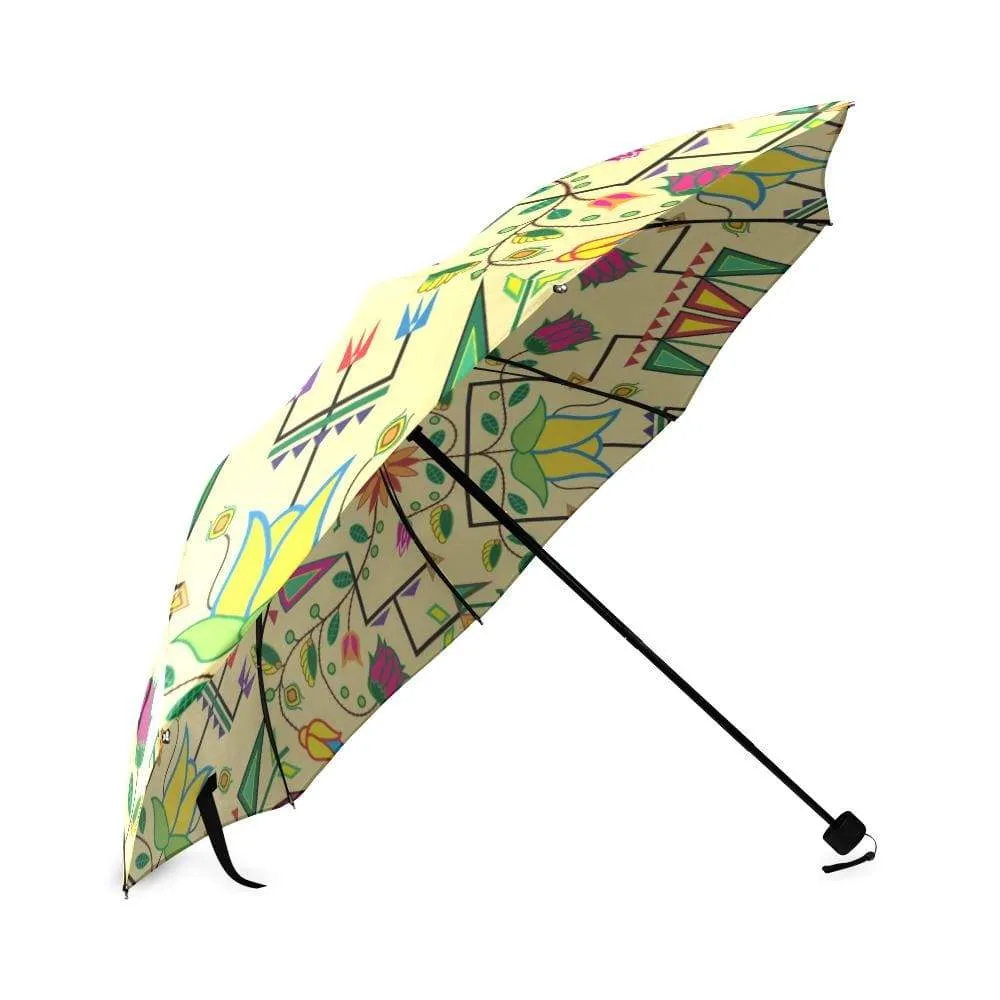 Geometric Floral Summer-Vanilla Foldable Umbrella