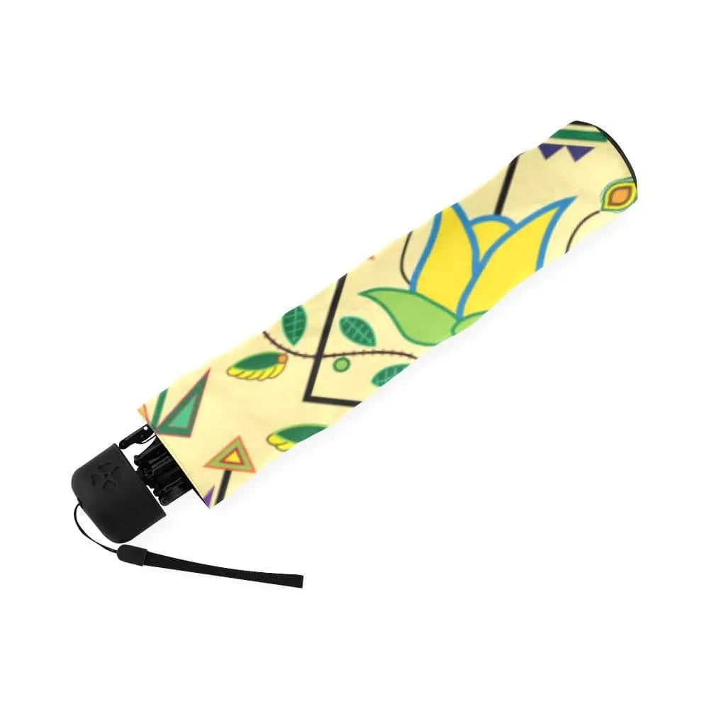 Geometric Floral Summer-Vanilla Foldable Umbrella