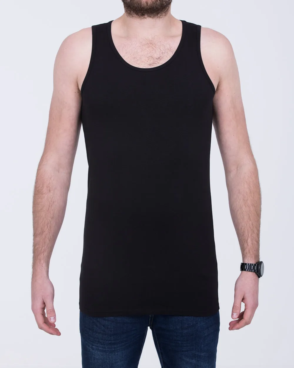 Girav Sleeveless Extra Tall Vest (black) Twin Pack