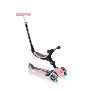 Globber Go Up Foldable Plus Lights Scooter - Pastel Pink (15m – 7y)
