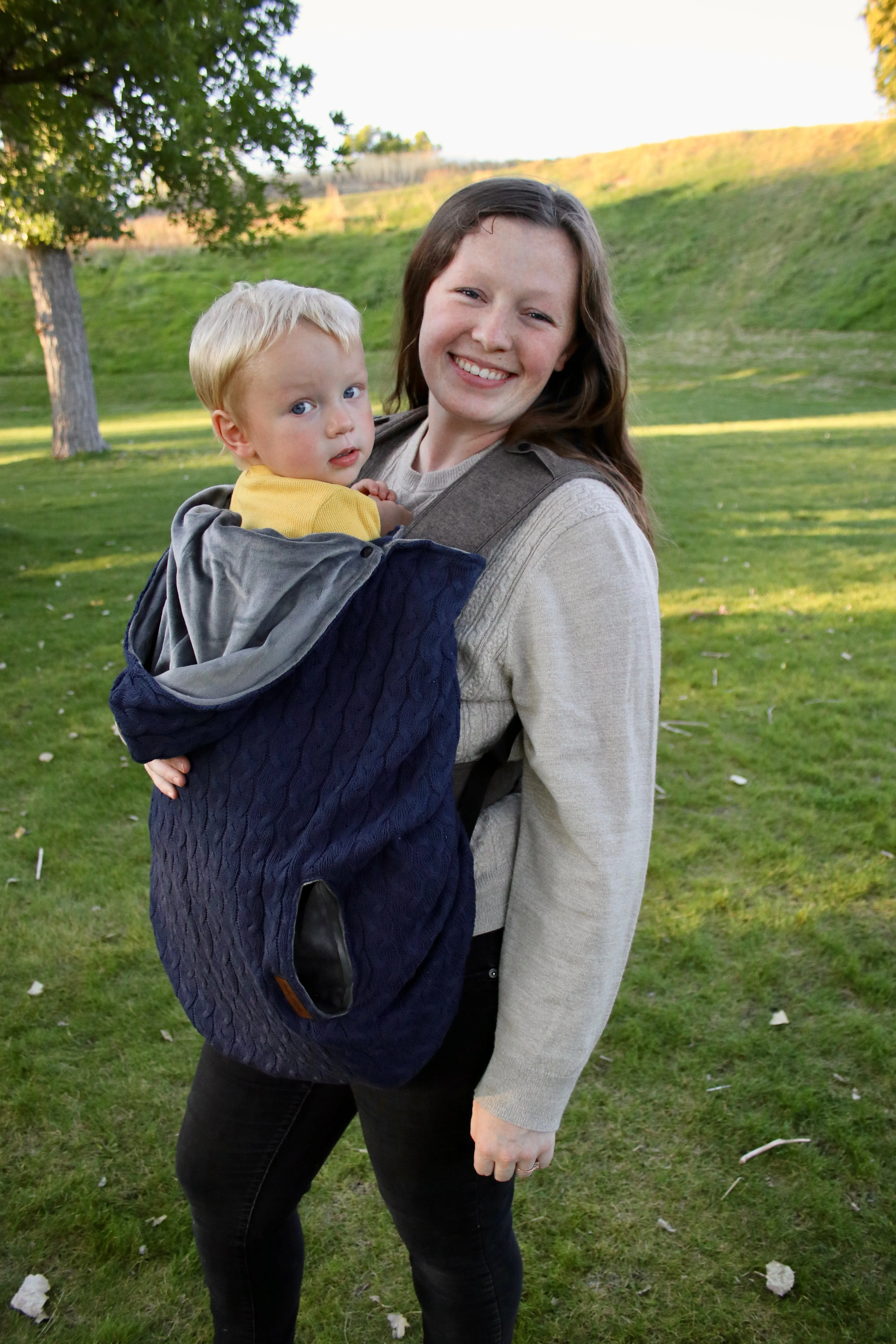 Gray Cable Knit - Sweater Knit Carrier Cover