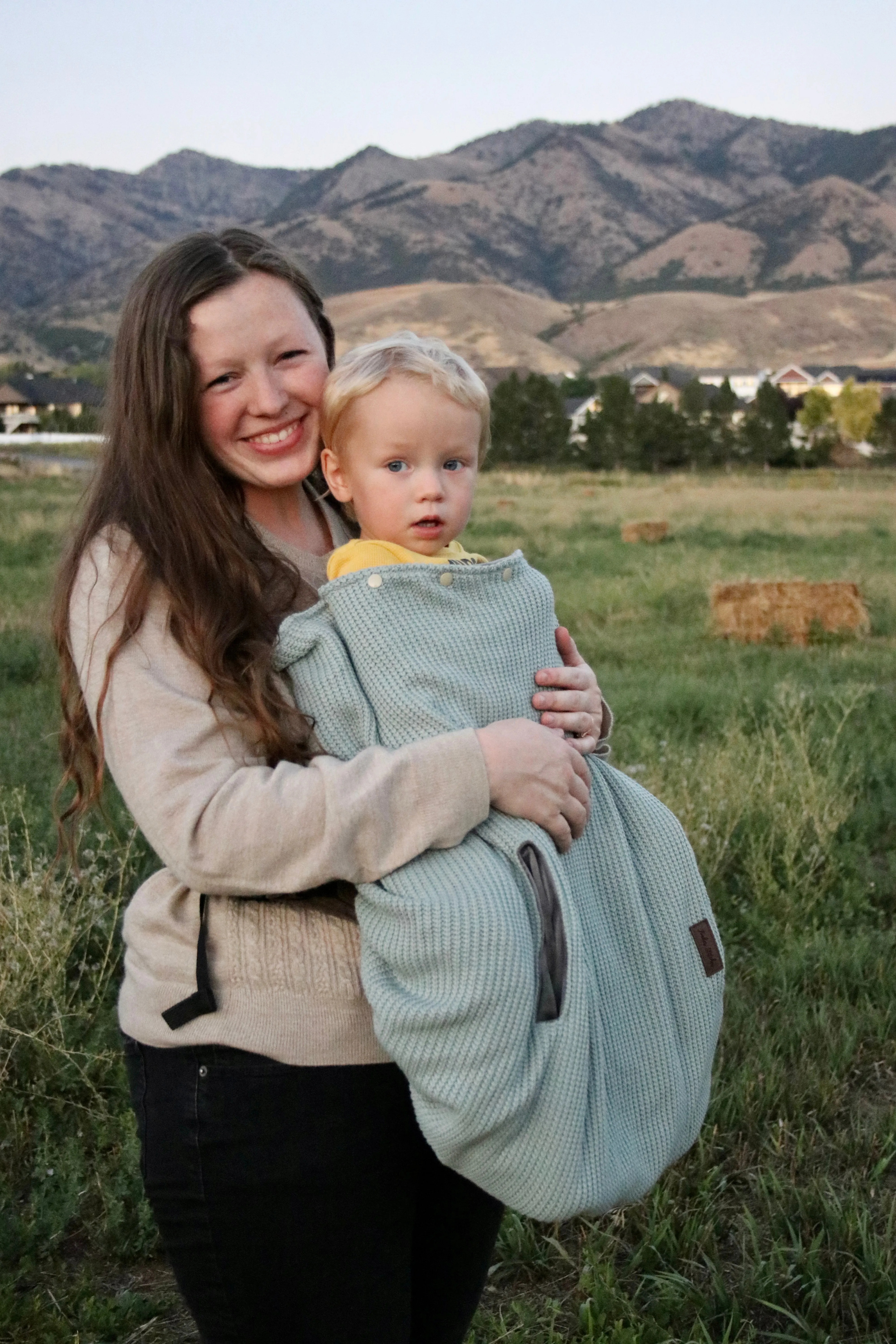 Gray Cable Knit - Sweater Knit Carrier Cover