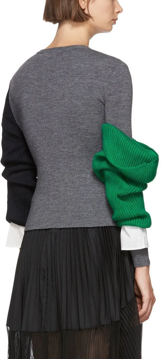 Grey Lara Arm Layered Sweater