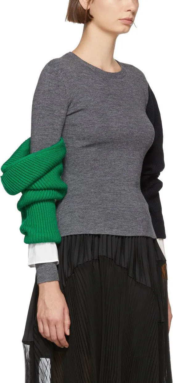 Grey Lara Arm Layered Sweater