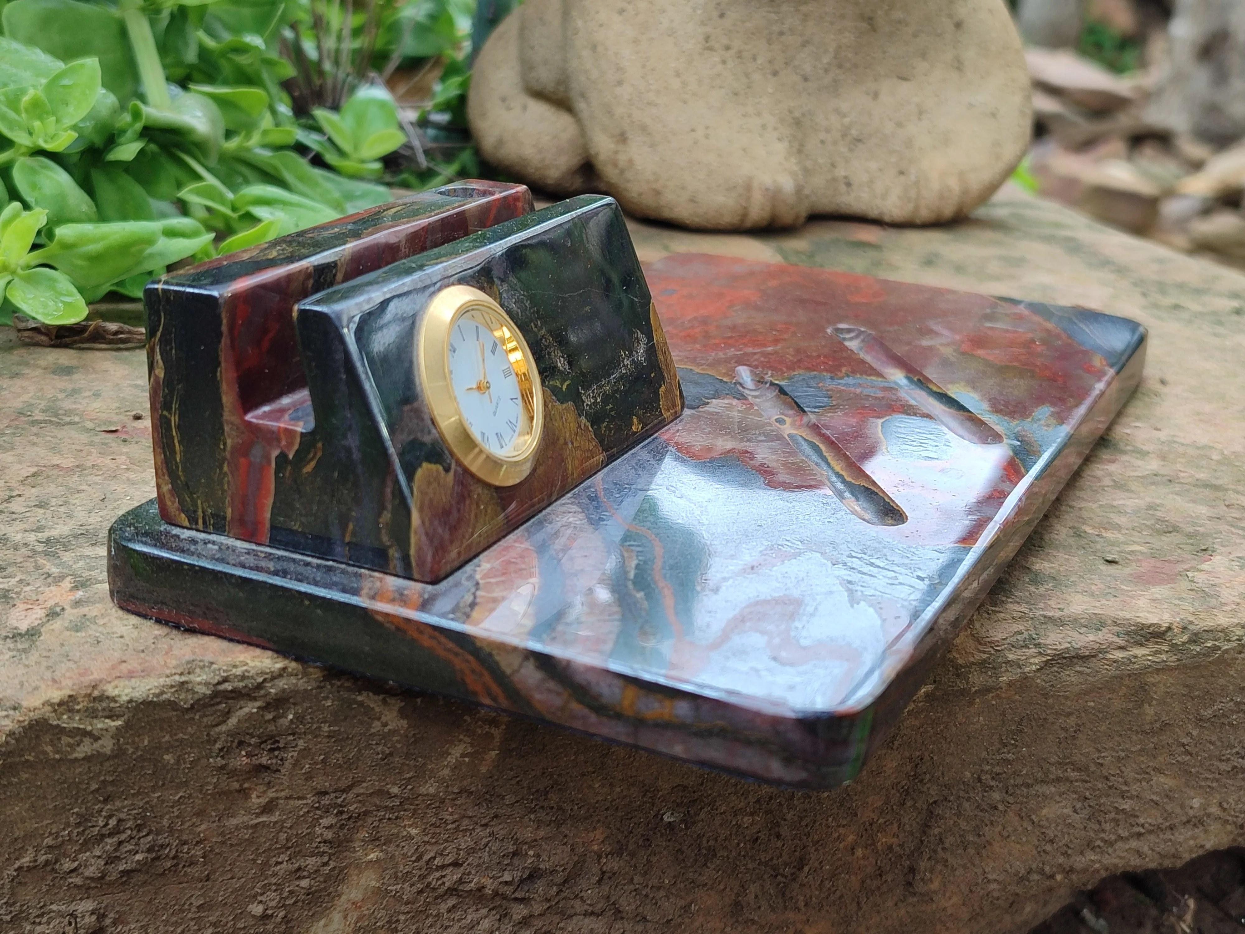Hand Made Tiger Iron Jasper Desk Set x 1 From Australia