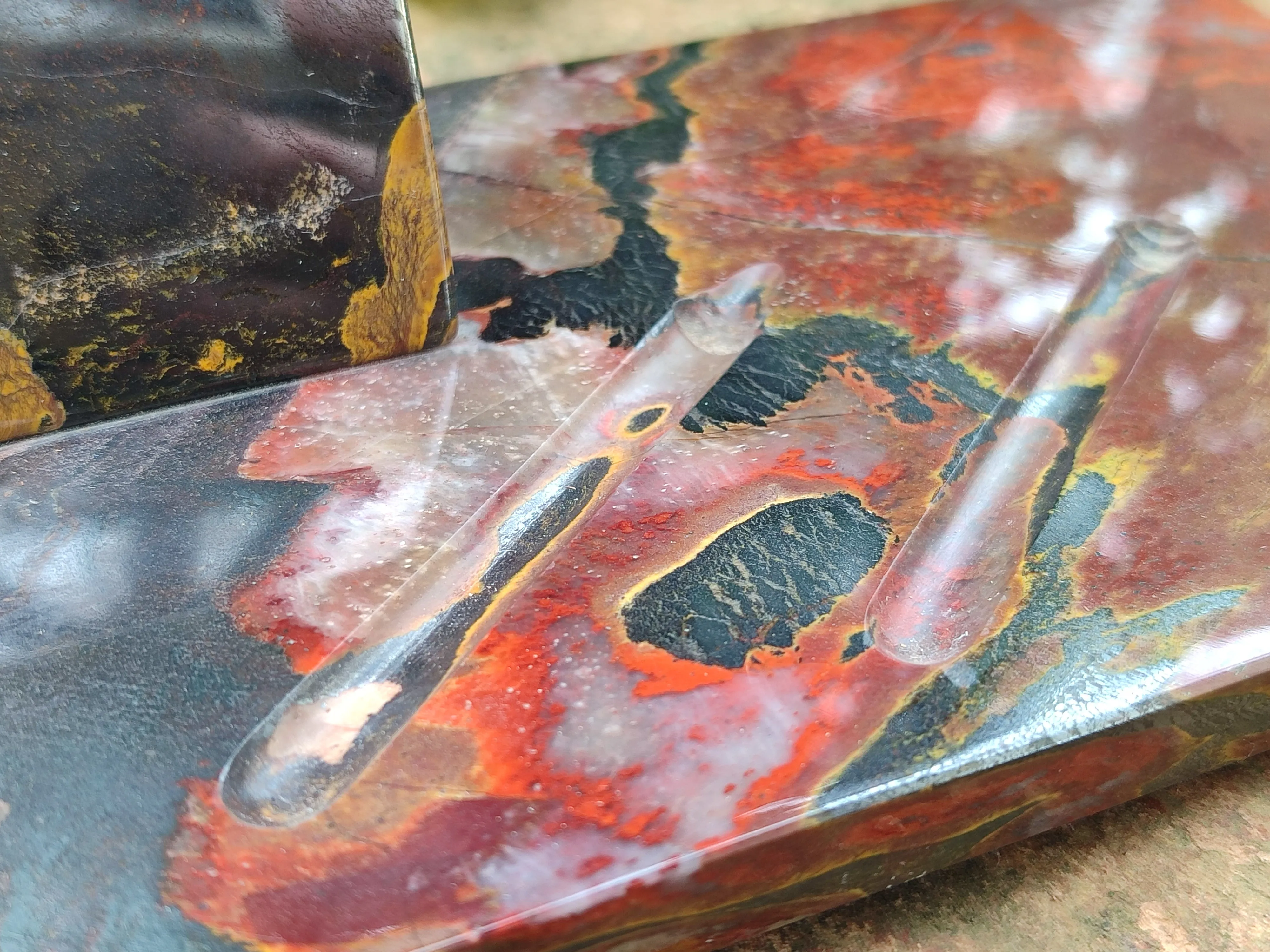 Hand Made Tiger Iron Jasper Desk Set x 1 From Australia