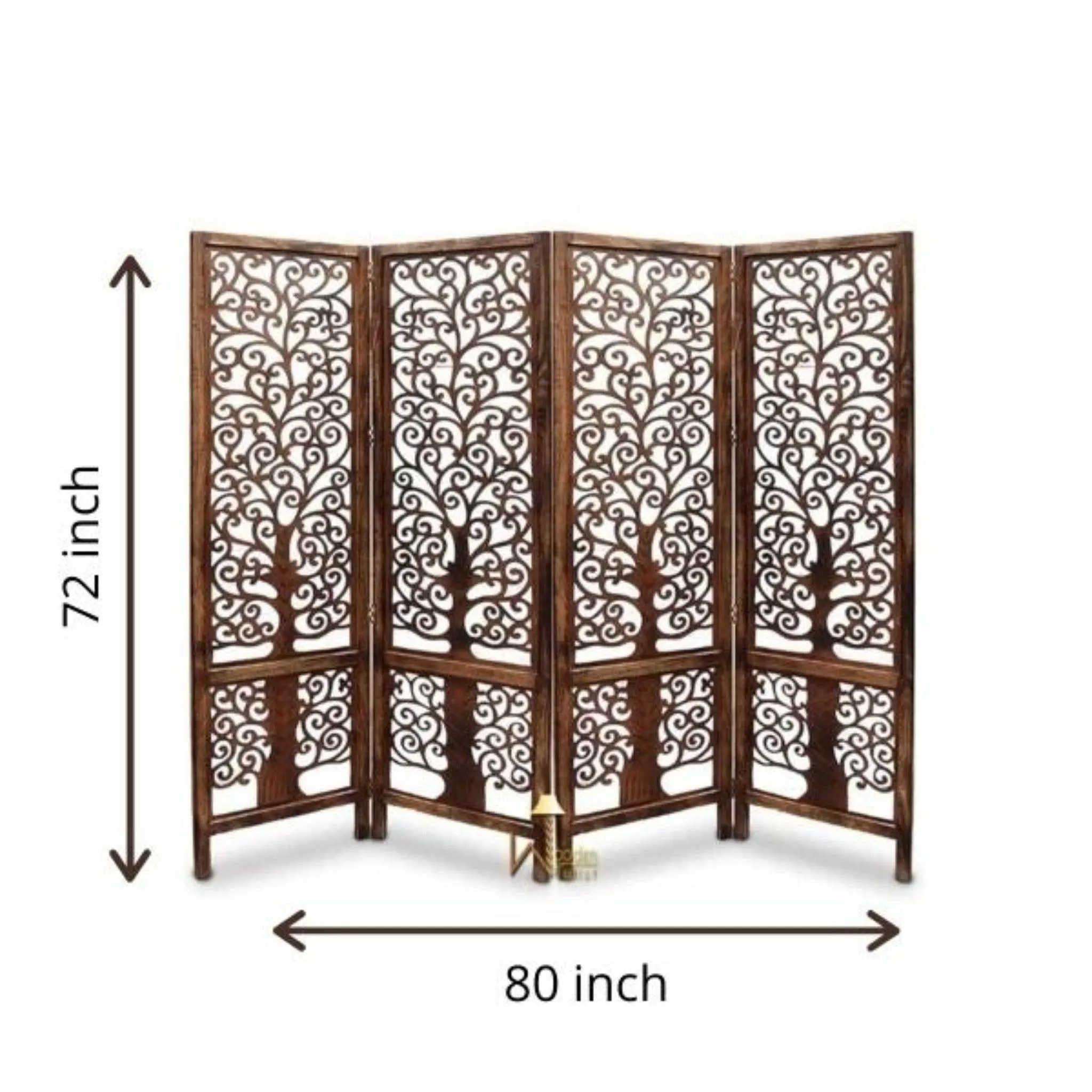 Handcrafted Brown Wooden Room Partition/Divider Screen