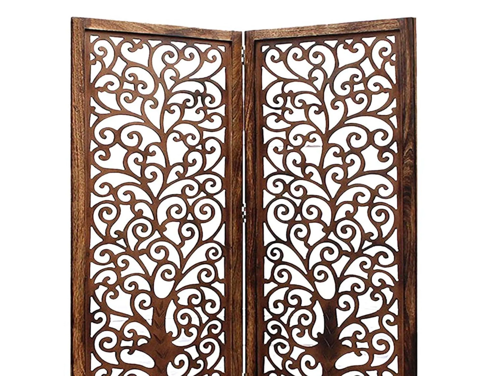 Handcrafted Brown Wooden Room Partition/Divider Screen