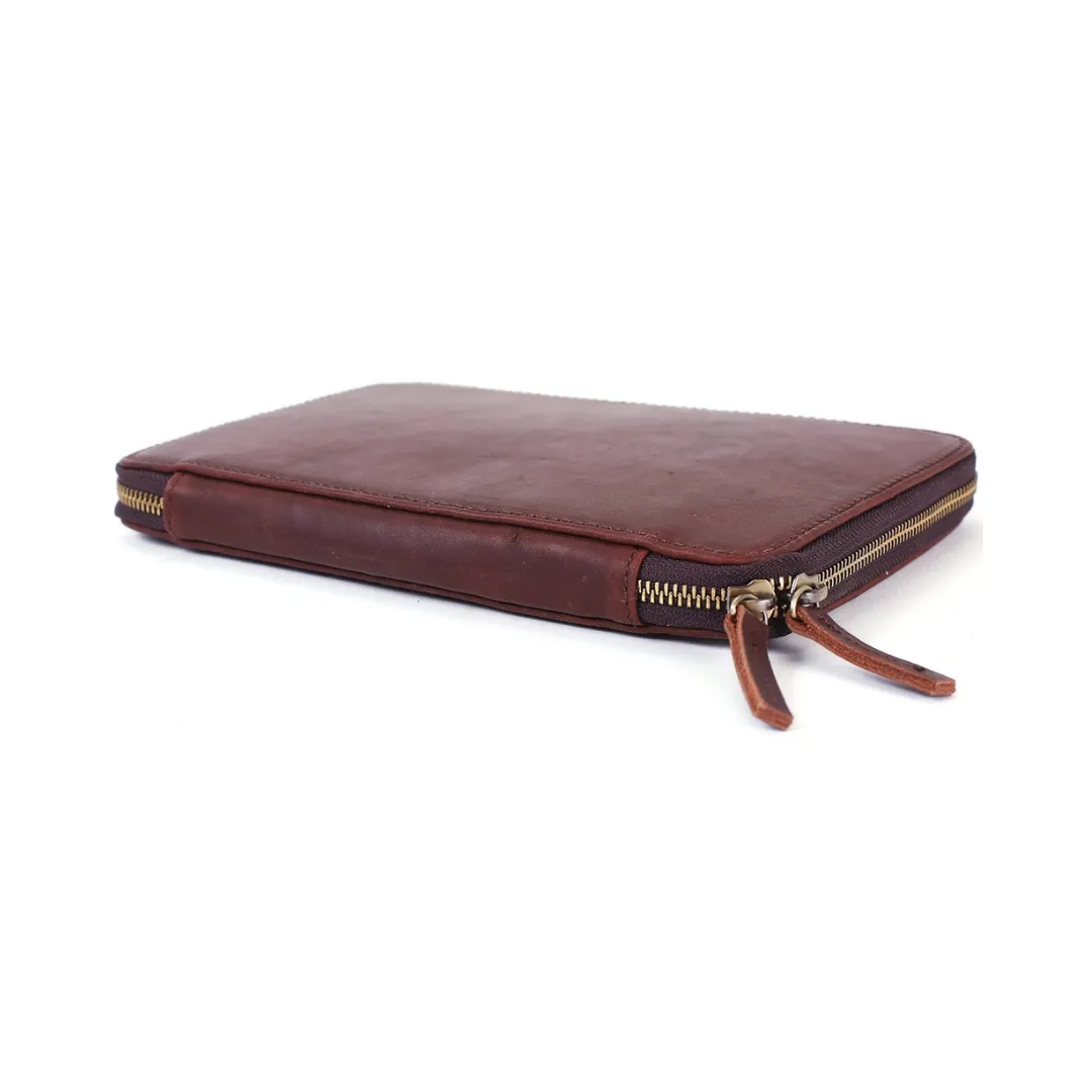 Handmade Leather Personalized Travel Wallet With Zipper