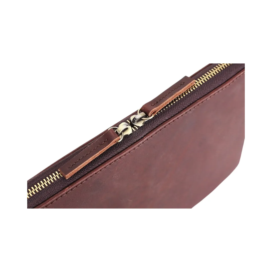 Handmade Leather Personalized Travel Wallet With Zipper