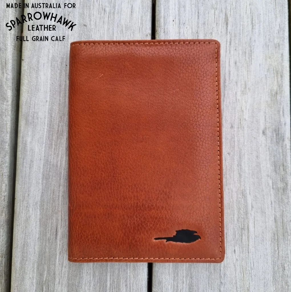 Hawk Lightweight Passport Wallet - Full Grain Whisky Calf Leather