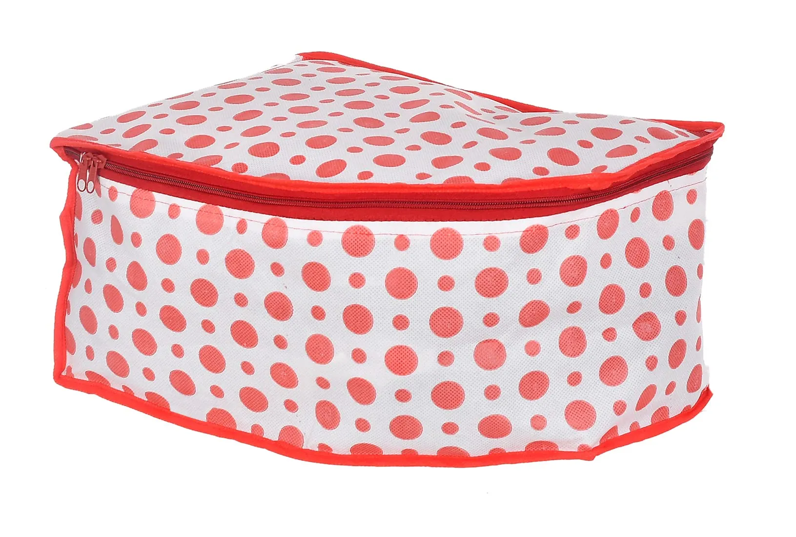 Heart Home Dot Printed Foldable, Lightweight Non-Woven Blouse Cover/Organizer With Tranasparent Window- Pack of 2 (Blue)-46HH0295