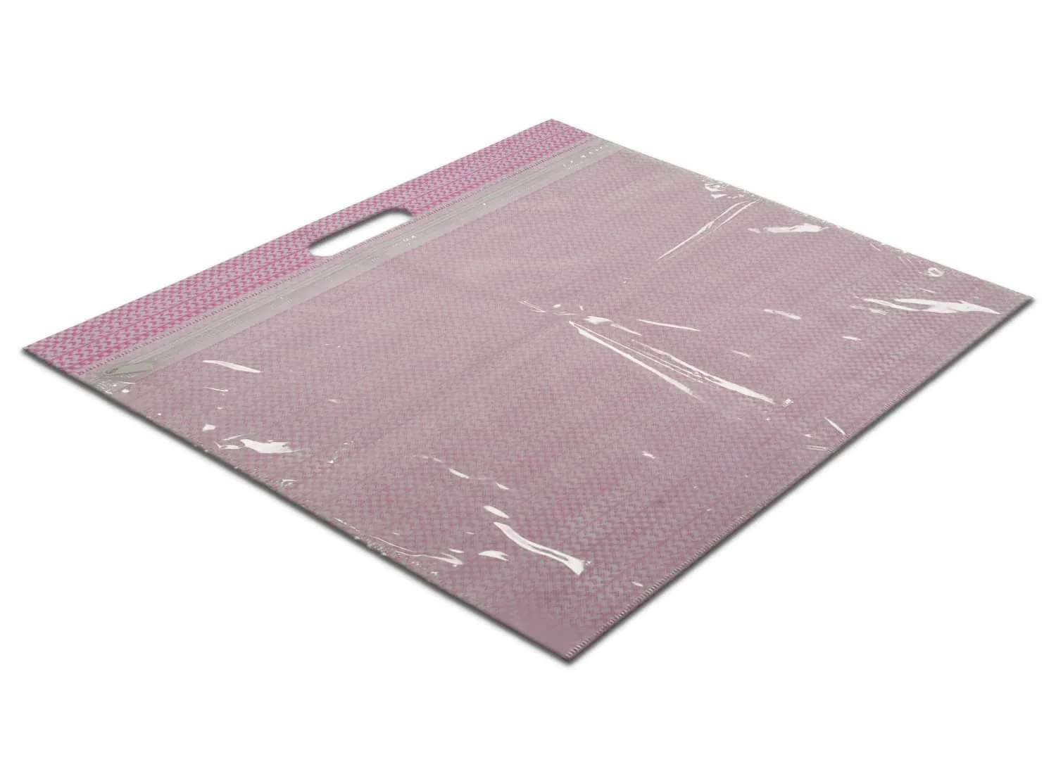 Heart Home Non-Woven Wardrobe Organizer/Gift Bags/Storage Bag For Store Saree, Lehenga, Suit With Transparent Window With Handle- Pack of 3 (Pink)