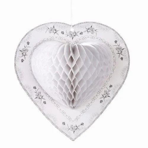 Honeycomb Heart  - White