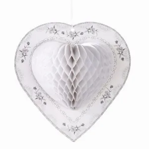Honeycomb Heart  - White