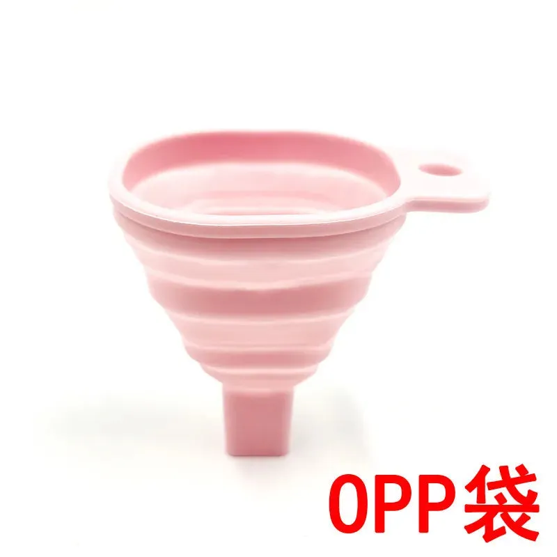 Household Foldable Telescopic Funnel Kitchen Sub Packaging Oil Leak Candy Color High Temperature Resistant Thistle Tube