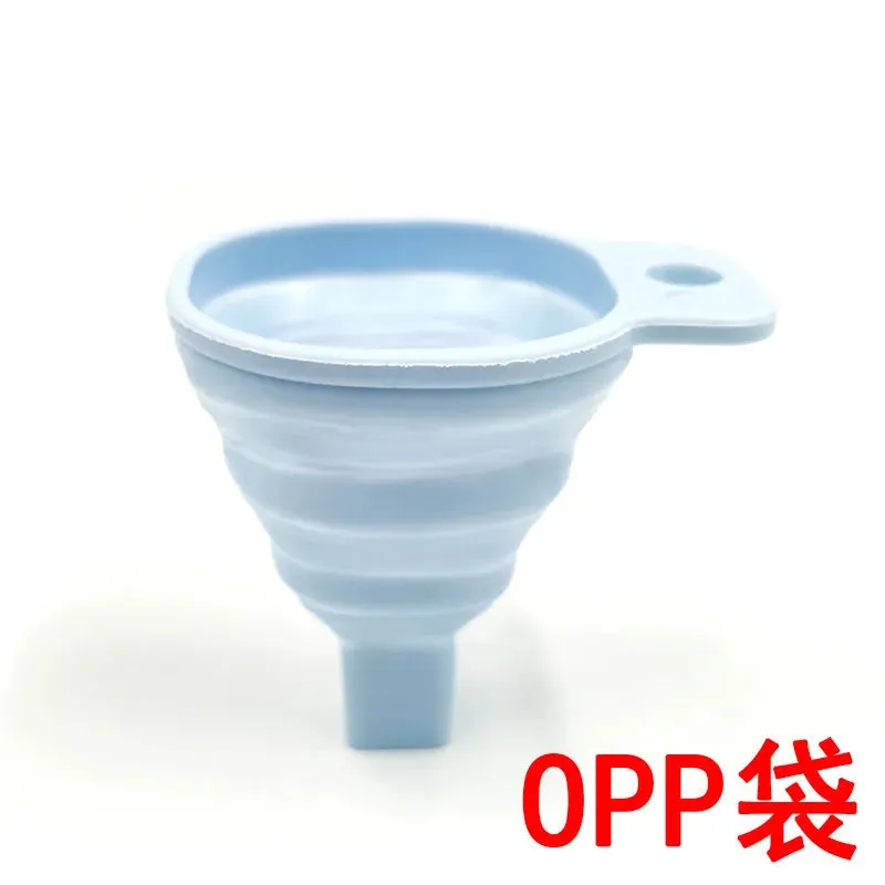 Household Foldable Telescopic Funnel Kitchen Sub Packaging Oil Leak Candy Color High Temperature Resistant Thistle Tube