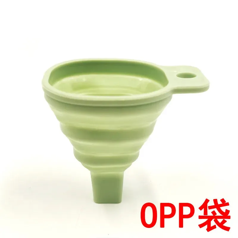 Household Foldable Telescopic Funnel Kitchen Sub Packaging Oil Leak Candy Color High Temperature Resistant Thistle Tube