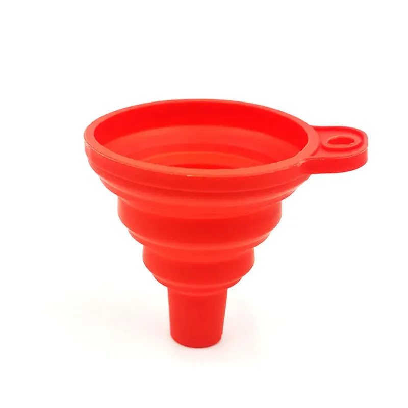 Household Foldable Telescopic Funnel Kitchen Sub Packaging Oil Leak Candy Color High Temperature Resistant Thistle Tube
