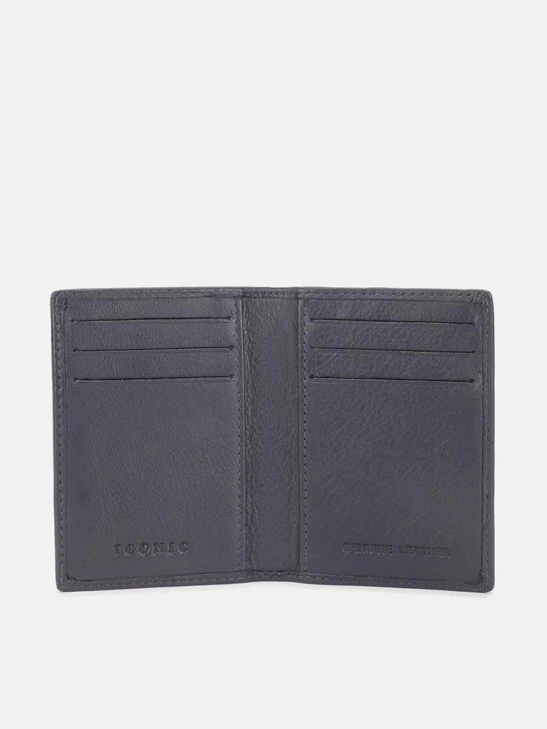 Iconic Men Blue Textured Passport Holder