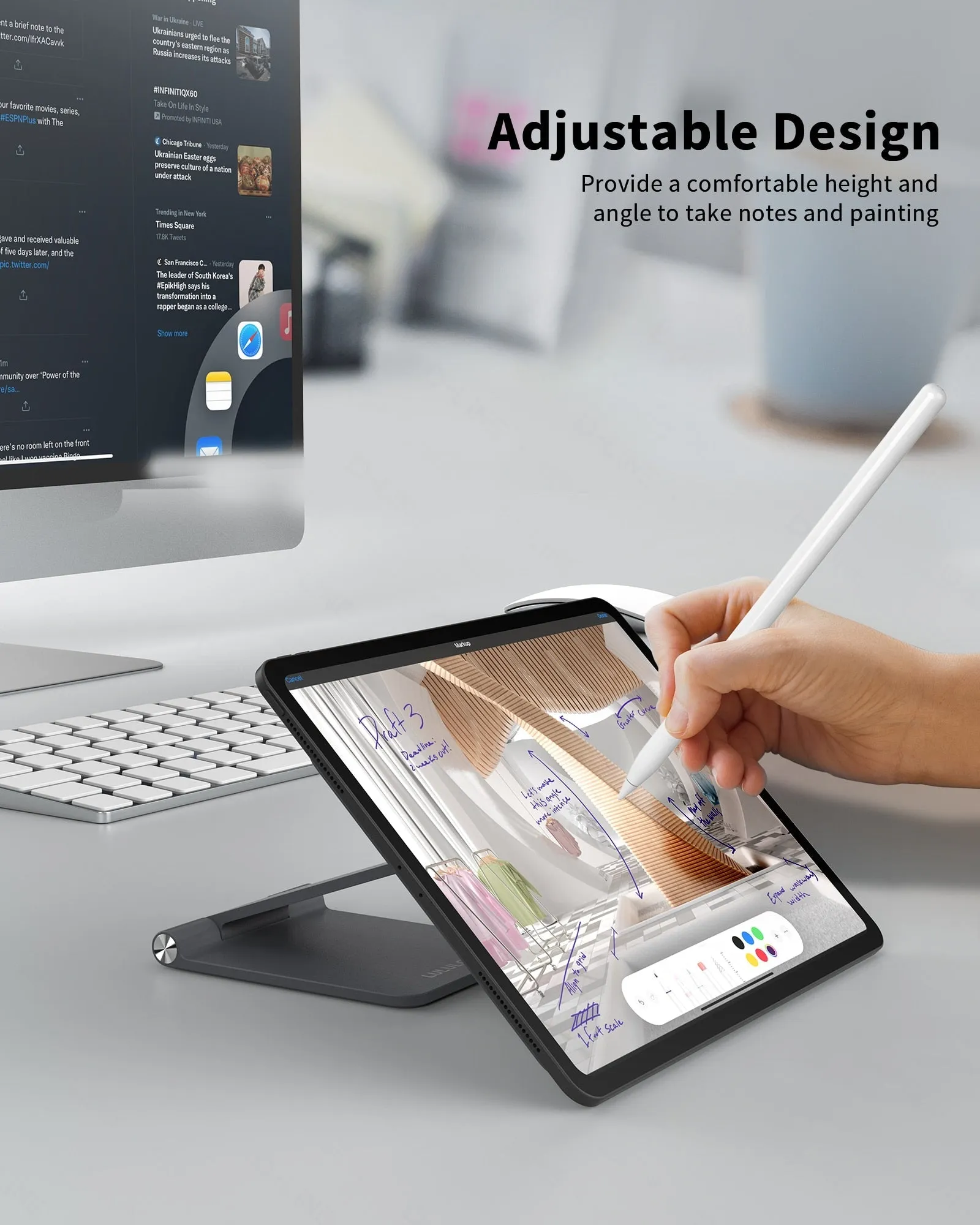 Ipad Stand Holder - 360 Degrees Magnetic Stand For iPad Pro