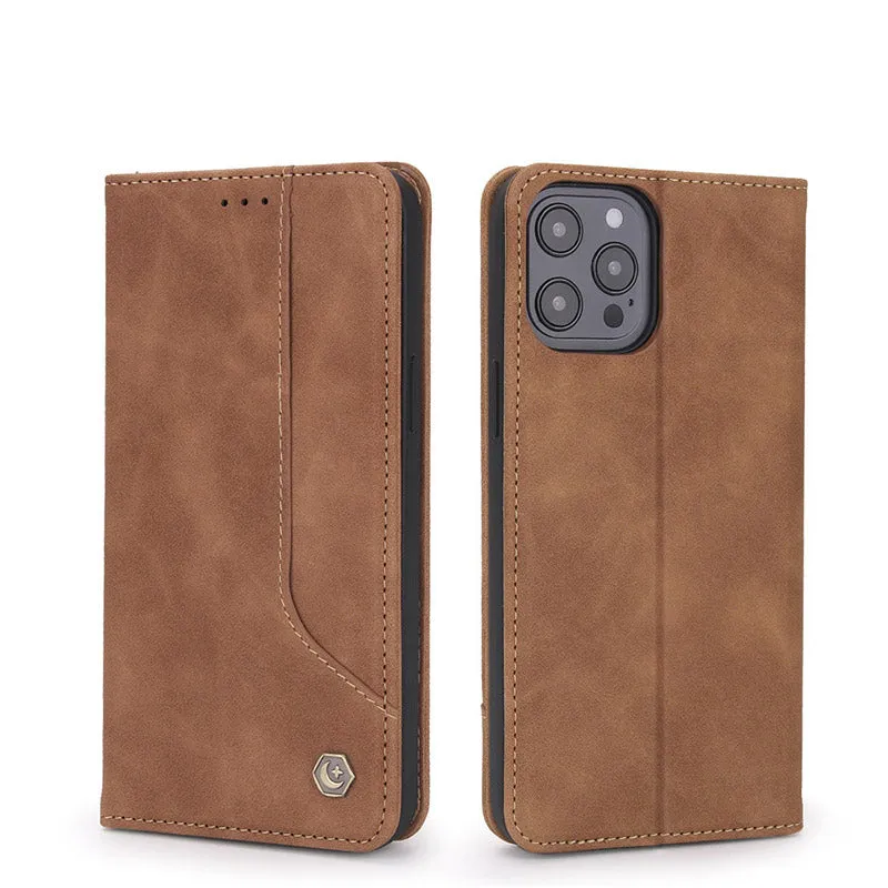 iPhone 13 Pro Max Leather Wallet Case Magnetic Case with Stand Card Slot