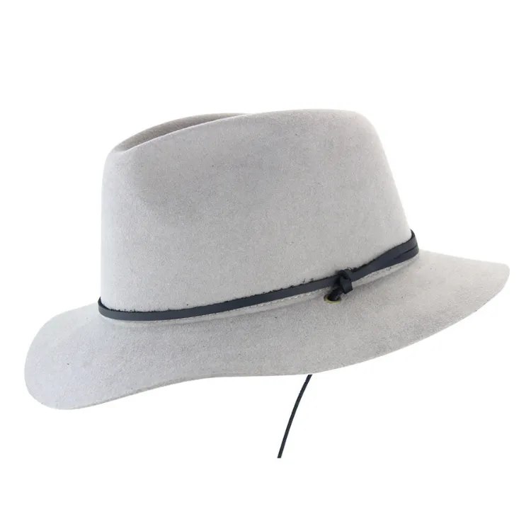 Jacaru Hats Poet Fedora - Light Grey